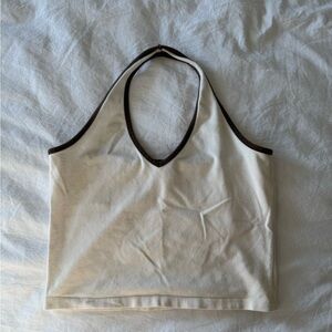 John Galt Halter Top with Brown Trim